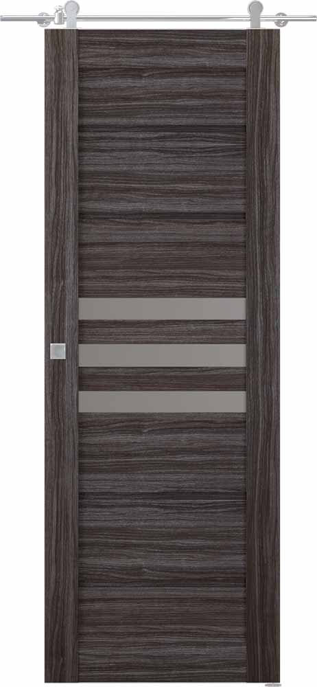 DOME VETRO GRAY OAK DOUBLE BARN BELLDINNI MODERN INTERIOR DOOR