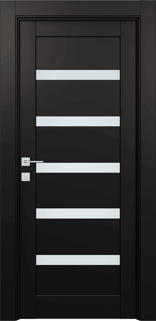 LEORA VETRO BLACK MATTE SWING BELLDINNI MODERN INTERIOR DOOR