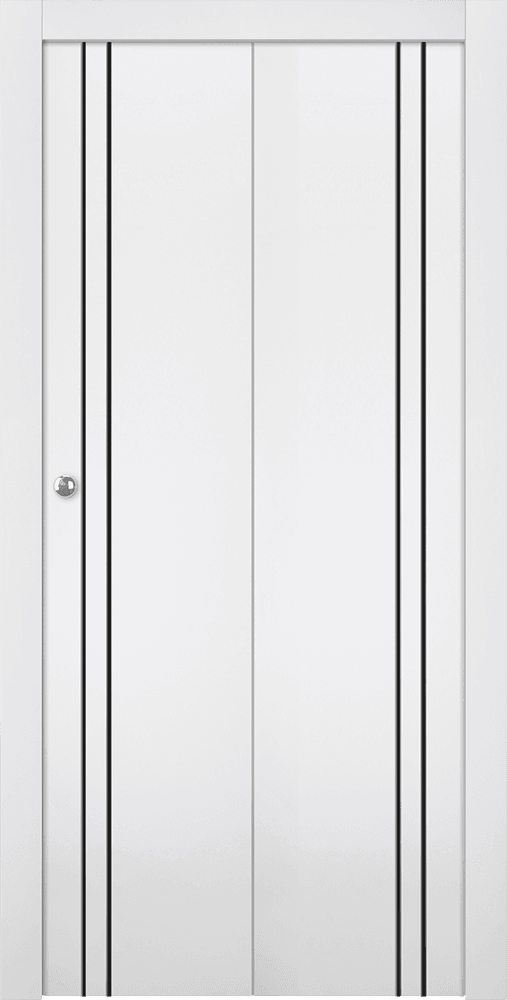 OPTIMA 2V BLACK SNOW WHITE BI-FOLD DOORS BELLDINNI MODERN INTERIOR DOOR
