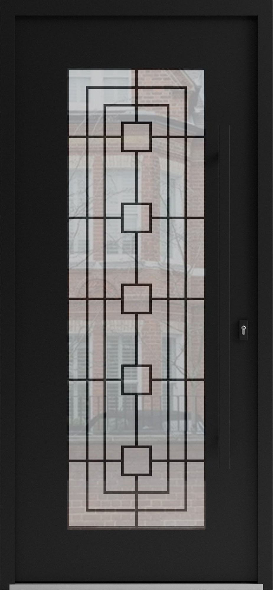 Single wrought iron modern exterior door Iron 1688