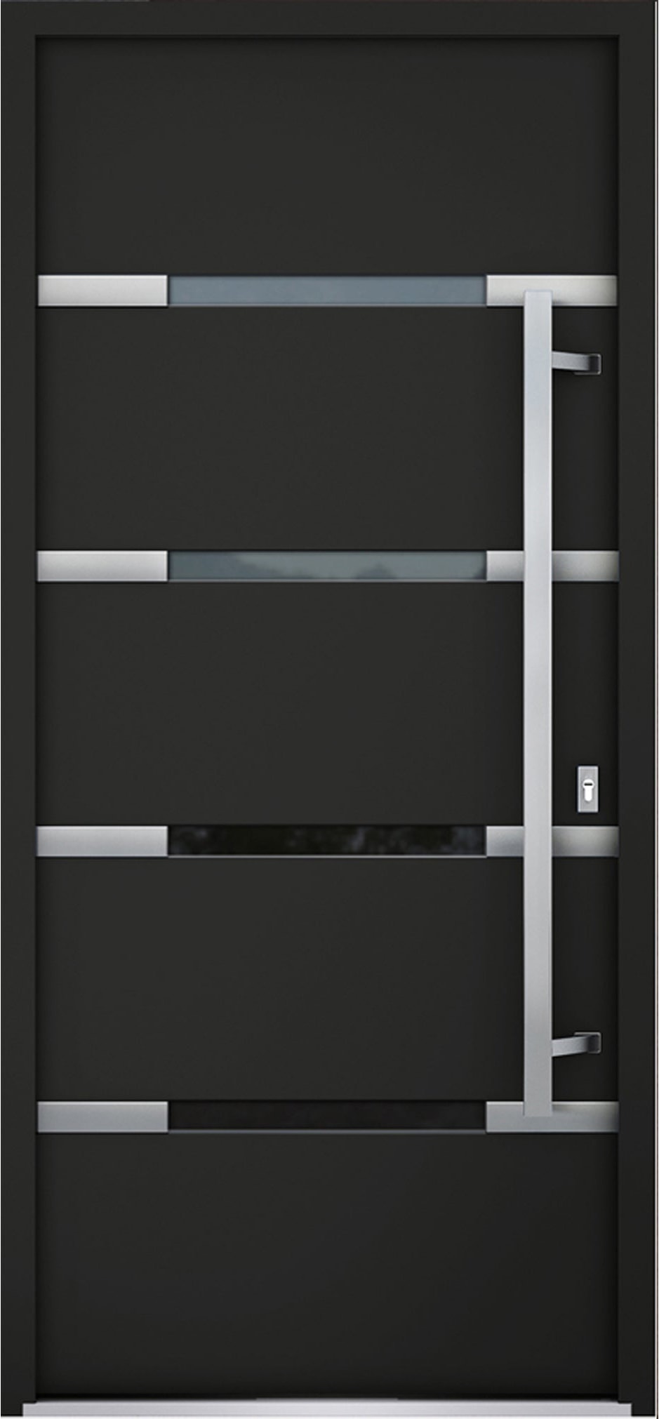 Single Modern Steel Exterior Door Deux 1105 Black