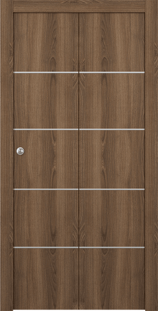 OPTIMA 4H PECAN NUTWOOD BI-FOLD DOORS BELLDINNI MODERN INTERIOR DOOR