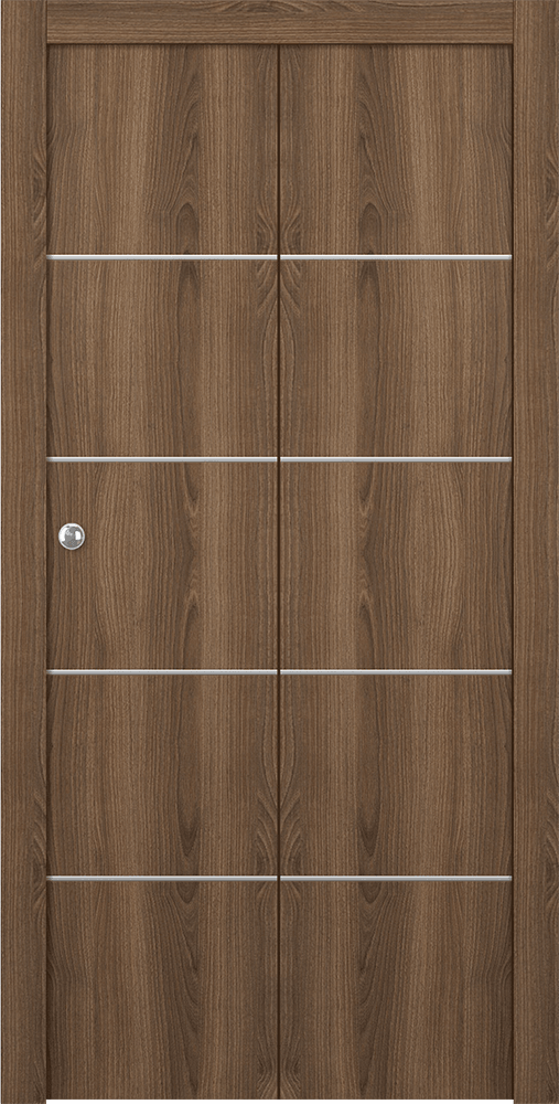 OPTIMA 4H PECAN NUTWOOD BI-FOLD DOORS BELLDINNI MODERN INTERIOR DOOR