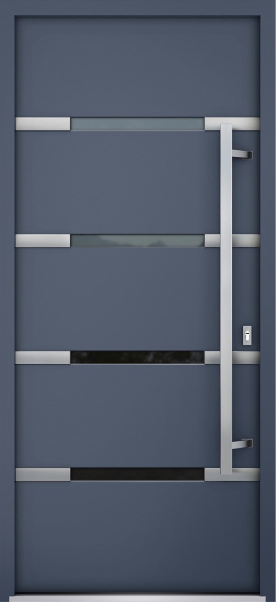 Single Modern Steel Exterior Door Deux 1105 Gray 8ft
