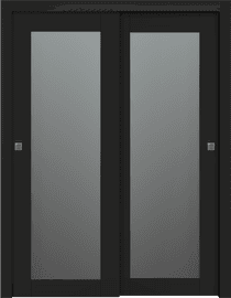 AVON 207 VETRO BLACK MATTE BYPASS BELLDINNI MODERN INTERIOR DOOR - 1