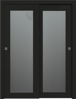 AVON 207 VETRO BLACK MATTE BYPASS BELLDINNI MODERN INTERIOR DOOR - 1