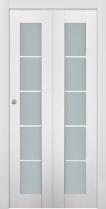 SMART PRO 5 LITE VETRO POLAR WHITE BI-FOLD BELLDINNI MODERN INTERIOR DOOR - 1