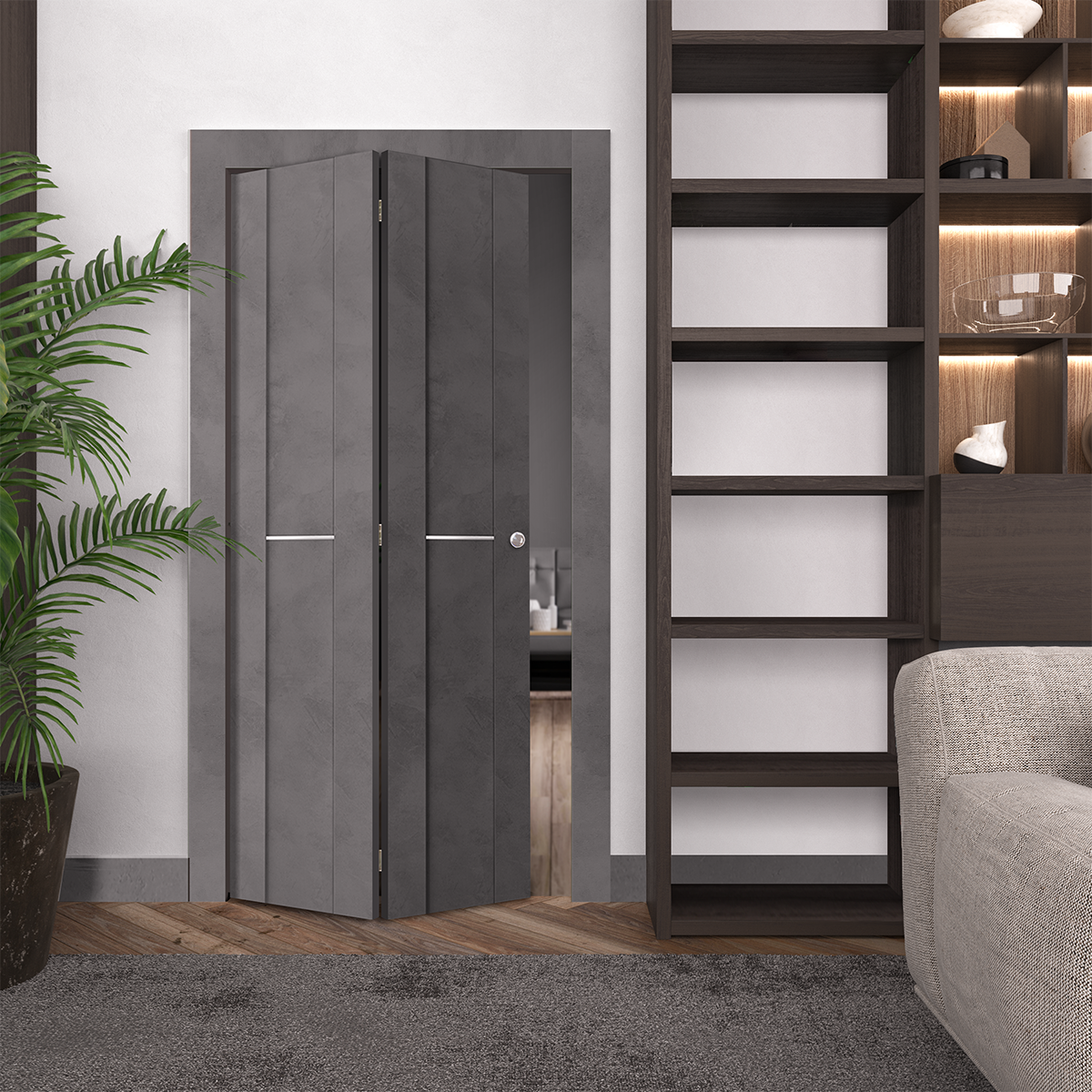 AVON 01 1H DARK URBAN BI-FOLD BELLDINNI MODERN INTERIOR DOOR - 2