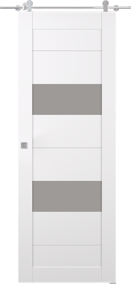 BERTA VETRO SNOW WHITE BARN BELLDINNI MODERN INTERIOR DOOR - 1