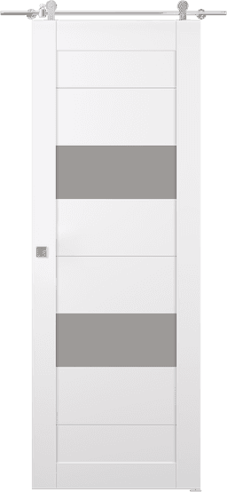 BERTA VETRO SNOW WHITE BARN BELLDINNI MODERN INTERIOR DOOR - 1
