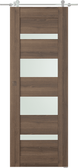 AVON 07-01 VETRO PECAN NUTWOOD BARN DOORS BELLDINNI MODERN INTERIOR DOOR - 1