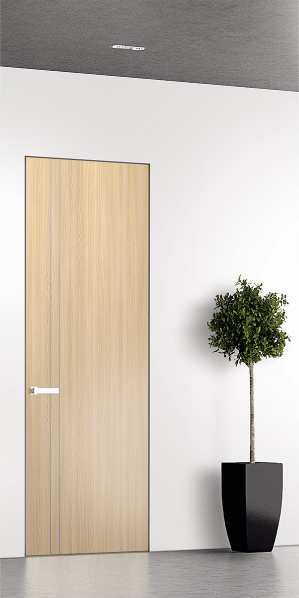 OPTIMA 2V LOIRE ASH INVISIBLE METAL FRAME BELLDINNI MODERN INTERIOR DOOR