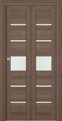 AVON 07-06 VETRO PECAN NUTWOOD BI-FOLD DOORS BELLDINNI MODERN INTERIOR DOOR - 1