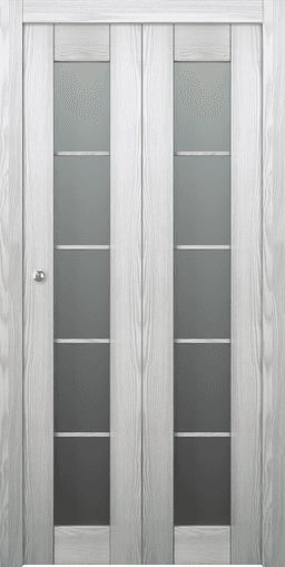 AVON 5 LITE VETRO RIBEIRA ASH DOUBLE BI-FOLD BELLDINNI MODERN INTERIOR DOOR - 1