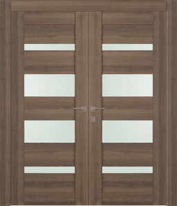 AVON 07-01 VETRO PECAN NUTWOOD DOUBLE DOORS BELLDINNI MODERN INTERIOR DOOR - 1