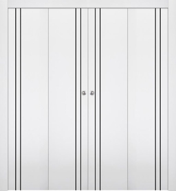 SMART PRO 2V BLACK POLAR WHITE DOUBLE BI-FOLD DOORS BELLDINNI MODERN INTERIOR DOOR - 1