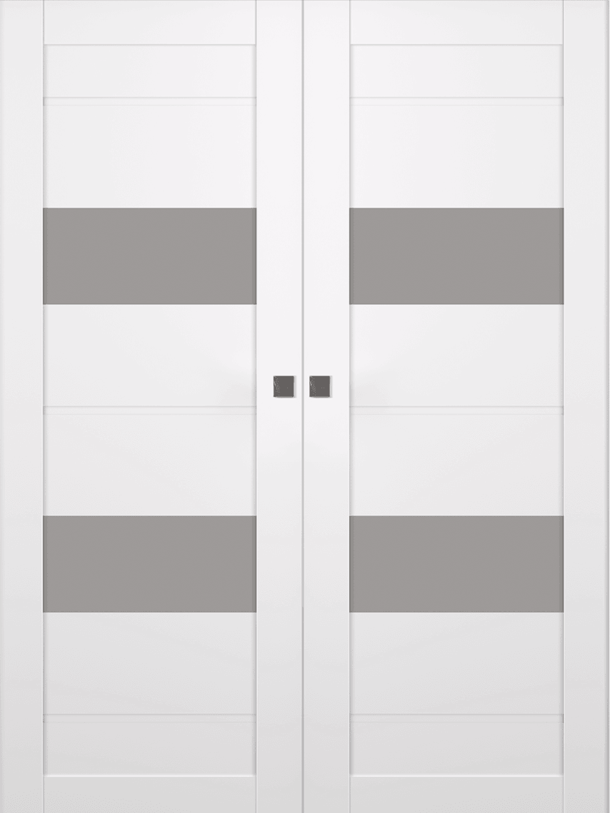 VITA VETRO SNOW WHITE DOUBLE MAGIC BELLDINNI MODERN INTERIOR DOOR