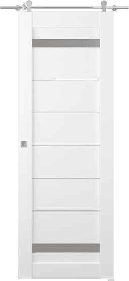 PERLA VETRO BIANCO NOBLE DOUBLE BARN BELLDINNI MODERN INTERIOR DOOR - 1
