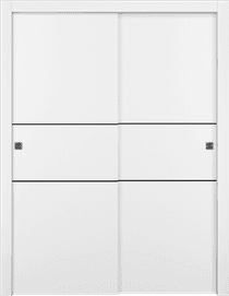OPTIMA 2H BLACK SNOW WHITE BYPASS DOORS BELLDINNI MODERN INTERIOR DOOR - 1