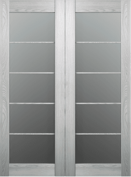 AVON 5 LITE VETRO RIBEIRA ASH DOUBLE BI-FOLD BELLDINNI MODERN INTERIOR DOOR - 2