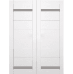 PERLA VETRO SNOW WHITE BYPASS BELLDINNI MODERN INTERIOR DOOR - 2