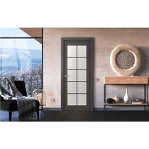 AVANTI 10 LITE VETRO BLACK APRICOT SWING BELLDINNI MODERN INTERIOR DOOR - 2