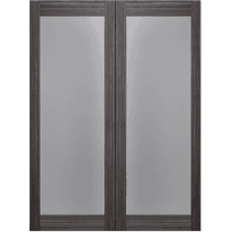 PALLADIO 207 VETRO GRAY OAK BYPASS BELLDINNI MODERN INTERIOR DOOR - 2