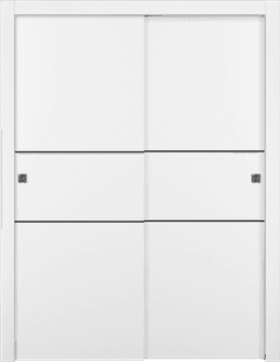 PALLADIO 2H BLACK BIANCO NOBLE BYPASS DOORS BELLDINNI MODERN INTERIOR DOOR - 1