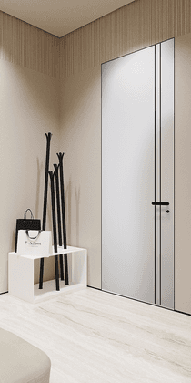 OPTIMA 2V BLACK SNOW WHITE DOUBLE INVISIBLE METAL FRAME BELLDINNI MODERN INTERIOR DOOR - 1