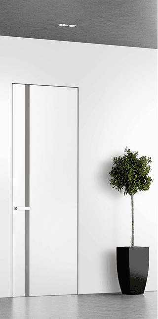 SMART PRO 208 VETRO POLAR WHITE INVISIBLE METAL FRAME BELLDINNI MODERN INTERIOR DOOR