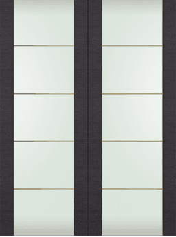 AVANTI 202 4H GOLD STRIPS VETRO BLACK APRICOT DOUBLE BI-FOLD DOORS BELLDINNI MODERN INTERIOR DOOR - 2