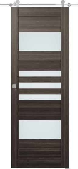 LETI VETRO GRAY OAK DOUBLE BARN BELLDINNI MODERN INTERIOR DOOR - 1