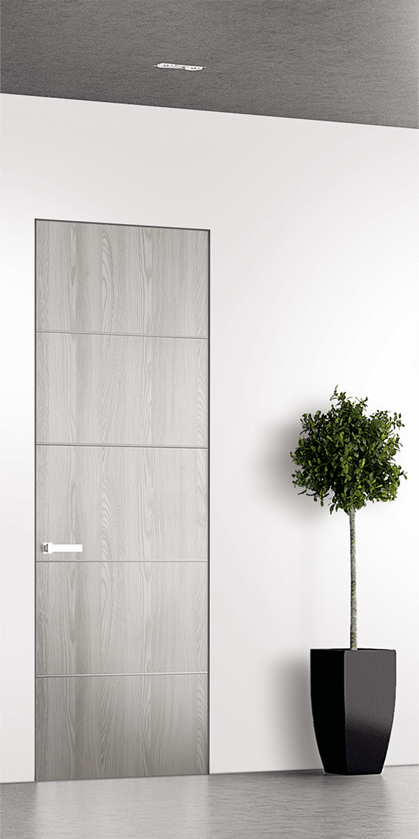 OPTIMA 4H RIBEIRA ASH INVISIBLE METAL FRAME BELLDINNI MODERN INTERIOR DOOR
