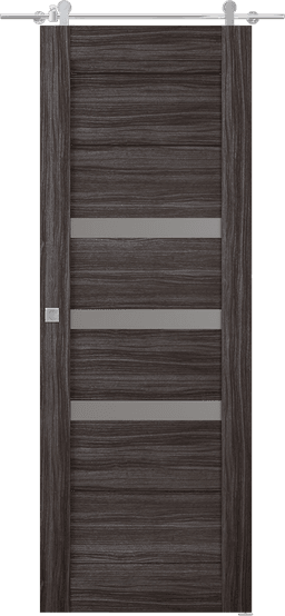 DORA VETRO GRAY OAK BARN BELLDINNI MODERN INTERIOR DOOR - 1