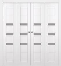 DORA VETRO SNOW WHITE DOUBLE BI-FOLD BELLDINNI MODERN INTERIOR DOOR - 1