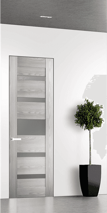 AVON 07-05 VETRO RIBEIRA ASH INVISIBLE METAL FRAME BELLDINNI MODERN INTERIOR DOOR - 1