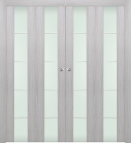 AVON 202 4H VETRO RIBEIRA ASH DOUBLE BI-FOLD BELLDINNI MODERN INTERIOR DOOR - 1