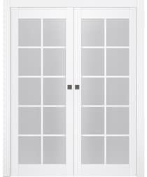 PALLADIO 10 LITE VETRO BIANCO NOBLE DOUBLE POCKET BELLDINNI MODERN INTERIOR DOOR - 6