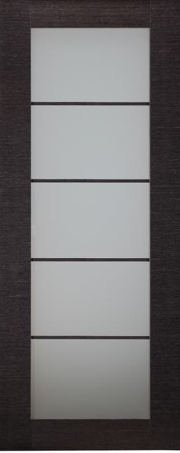 AVANTI 5 LITE VETRO BLACK APRICOT SLAB BELLDINNI MODERN INTERIOR DOOR - 1