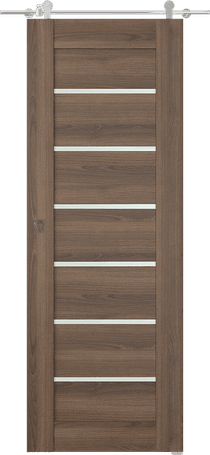 AVON 07-02 VETRO PECAN NUTWOOD BARN DOORS BELLDINNI MODERN INTERIOR DOOR - 1