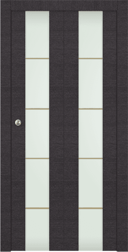 AVANTI 202 4H GOLD STRIPS VETRO BLACK APRICOT DOUBLE BI-FOLD DOORS BELLDINNI MODERN INTERIOR DOOR - 1