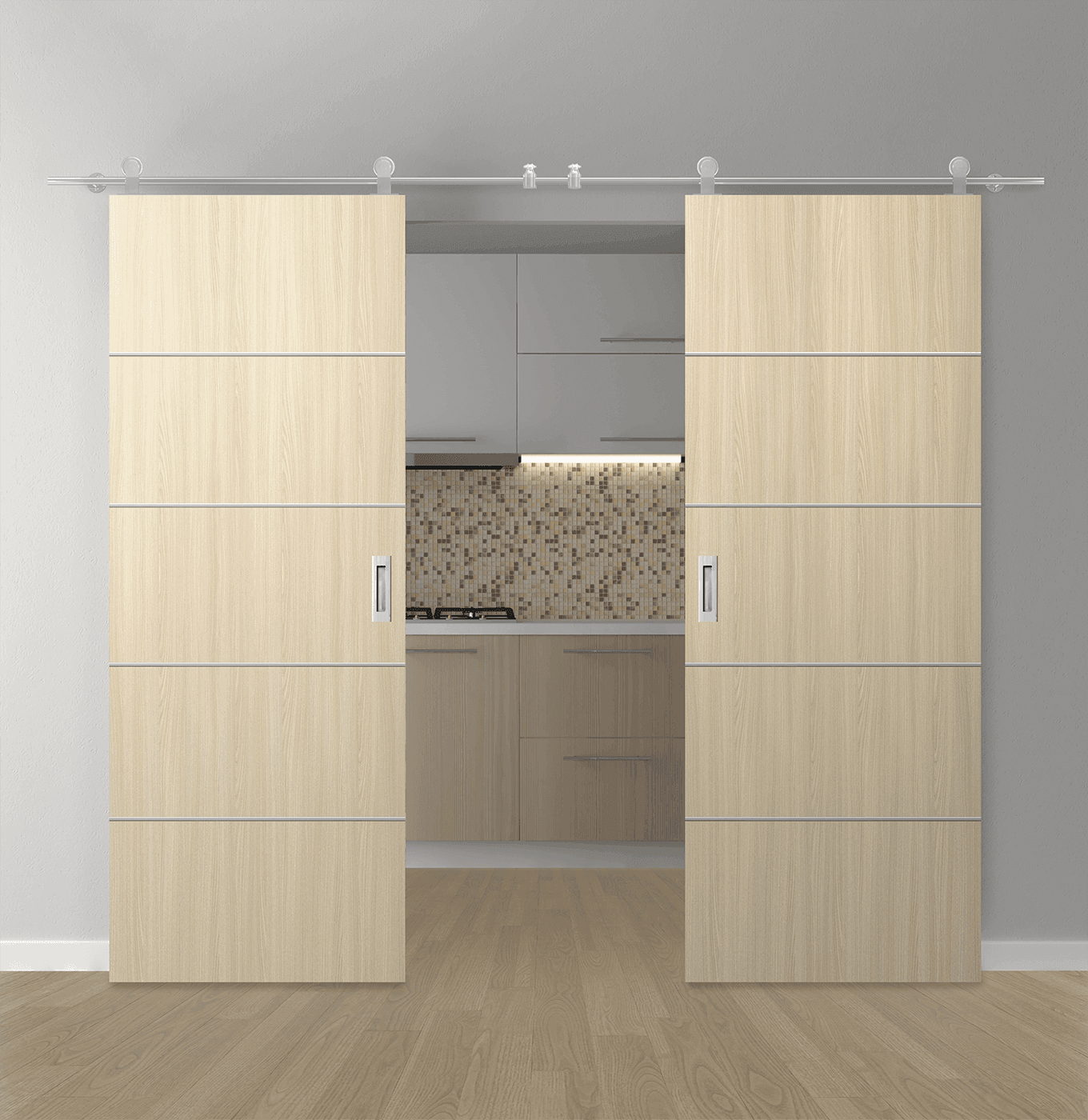 OPTIMA 4H LOIRE ASH DOUBLE BARN DOORS BELLDINNI MODERN INTERIOR DOOR