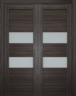 DESSA VETRO GRAY OAK DOUBLE POCKET BELLDINNI MODERN INTERIOR DOOR - 9