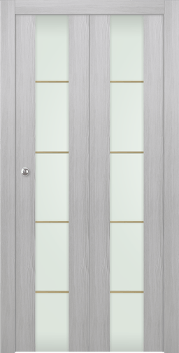 AVON 202 4H GOLD STRIPS VETRO RIBEIRA ASH DOUBLE BI-FOLD DOORS BELLDINNI MODERN INTERIOR DOOR - 2
