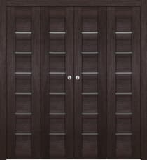 AVON 07-02 VETRO VERALINGA OAK DOUBLE BI-FOLD BELLDINNI MODERN INTERIOR DOOR - 1