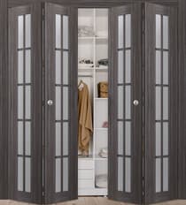 PALLADIO 10 LITE VETRO GRAY OAK DOUBLE BI-FOLD BELLDINNI MODERN INTERIOR DOOR - 2