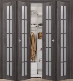 PALLADIO 10 LITE VETRO GRAY OAK DOUBLE BI-FOLD BELLDINNI MODERN INTERIOR DOOR - 2