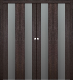 AVON 202 VETRO VERALINGA OAK DOUBLE BI-FOLD BELLDINNI MODERN INTERIOR DOOR - 1