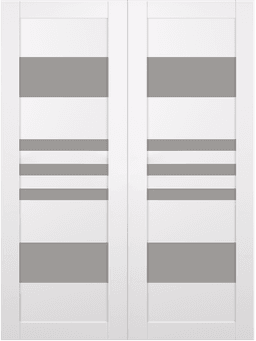 LETI VETRO SNOW WHITE DOUBLE BARN BELLDINNI MODERN INTERIOR DOOR - 2