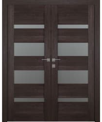 AVON 07-01 VETRO VERALINGA OAK DOUBLE BELLDINNI MODERN INTERIOR DOOR - 1